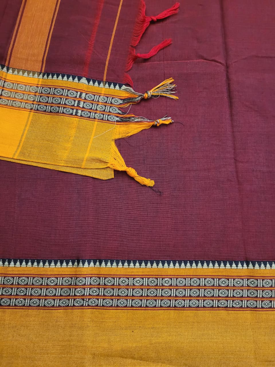Maroon Narayanpet2 cotton saree