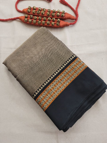 Grey Narayanpet2 cotton saree