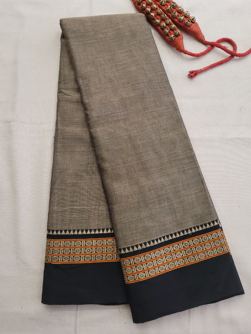 Grey Narayanpet2 cotton saree