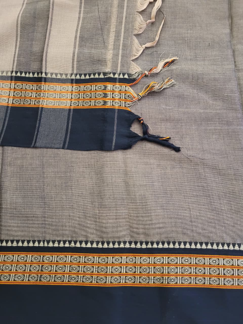 Grey Narayanpet2 cotton saree