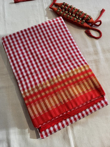 Red Celebrity Cotton Ilkal Saree