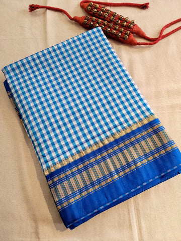 Blue Celebrity Cotton Ilkal Saree