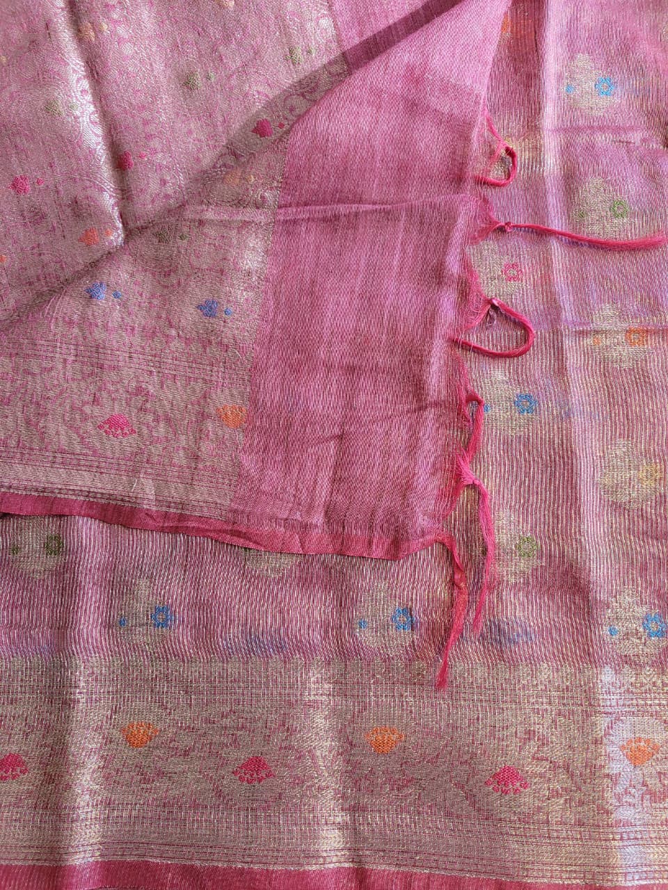 Pink Raveena Pure Tussar Saree