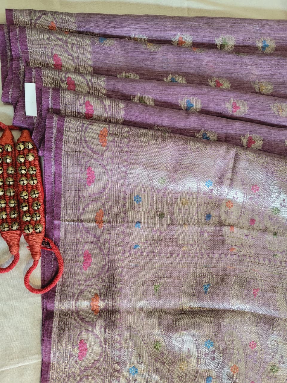 Purple Raveena Pure Tussar Saree
