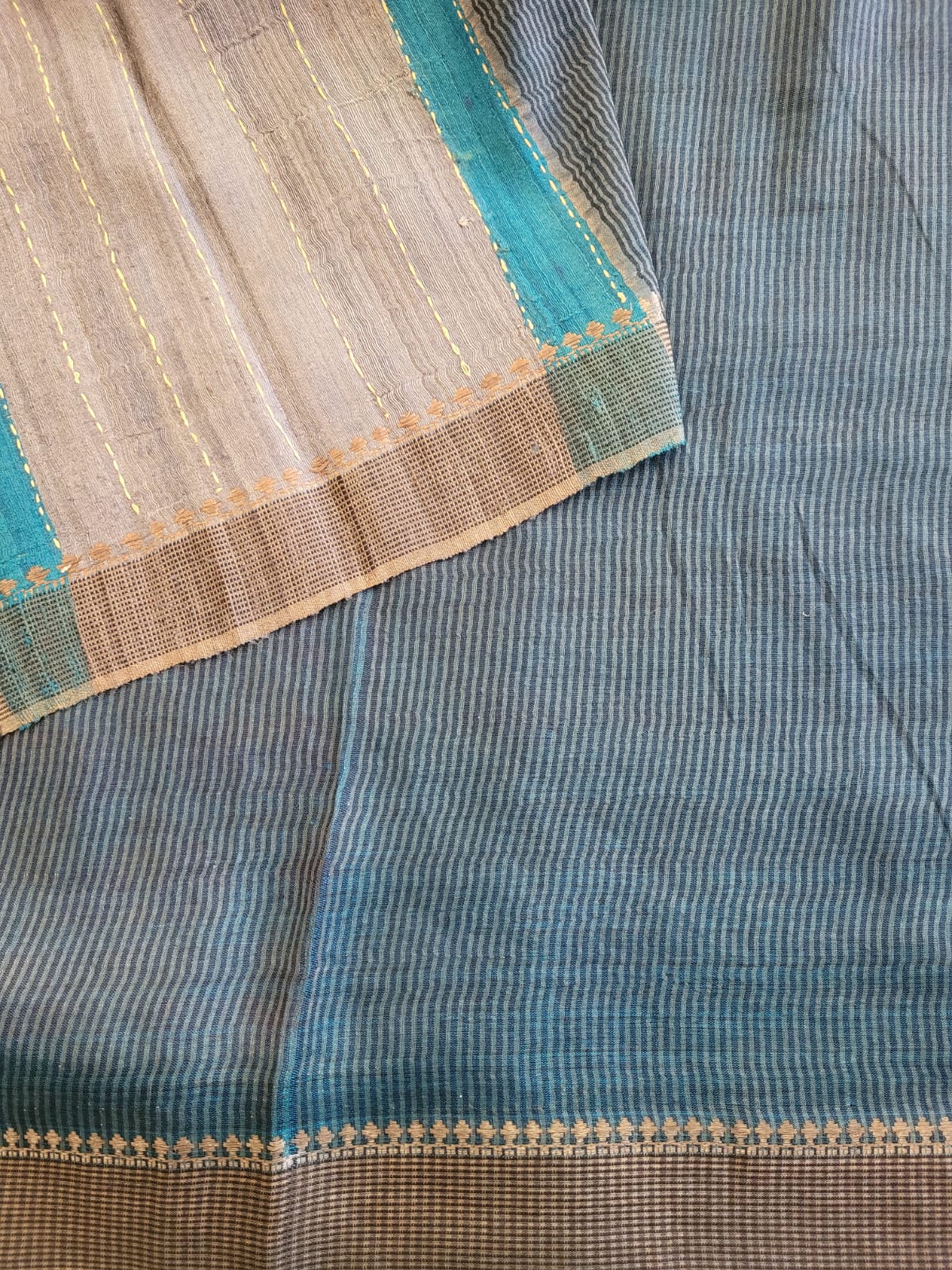 Red Pure Tussar with Hand Embroidery Saree