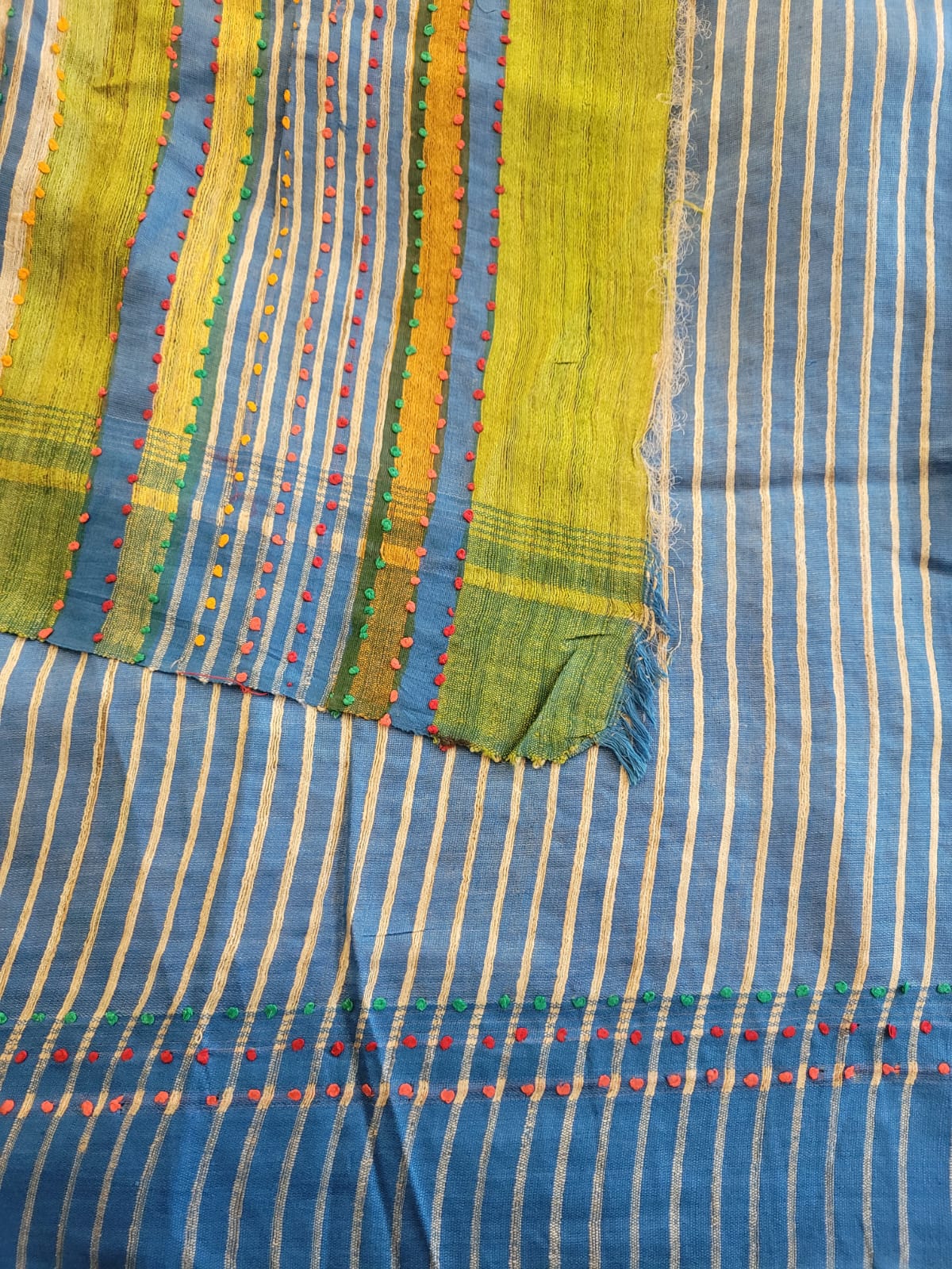 Biege2 Pure Tussar Saree with Hand Embroidery