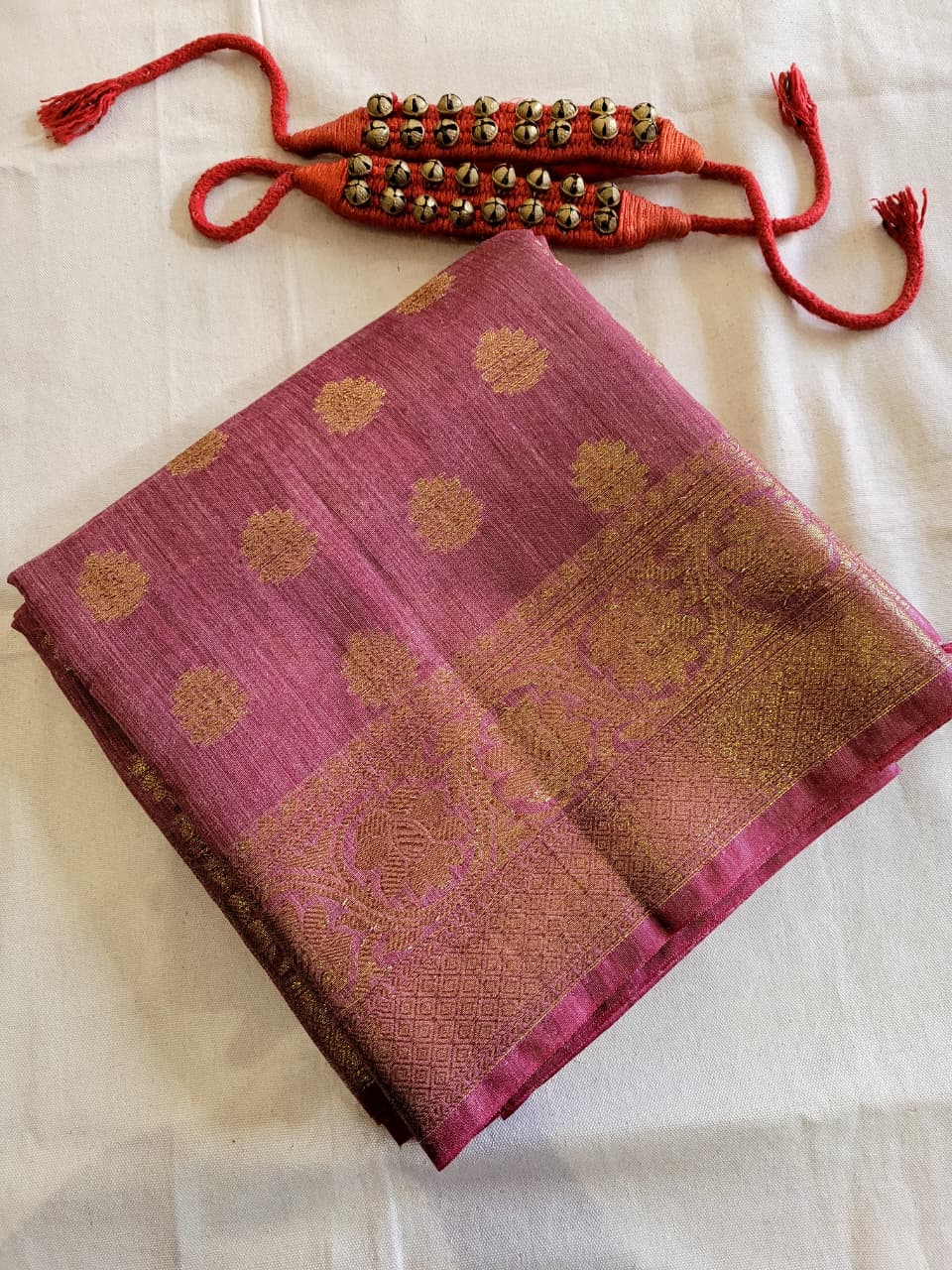 Pink2 Raveena Pure Tussar Saree