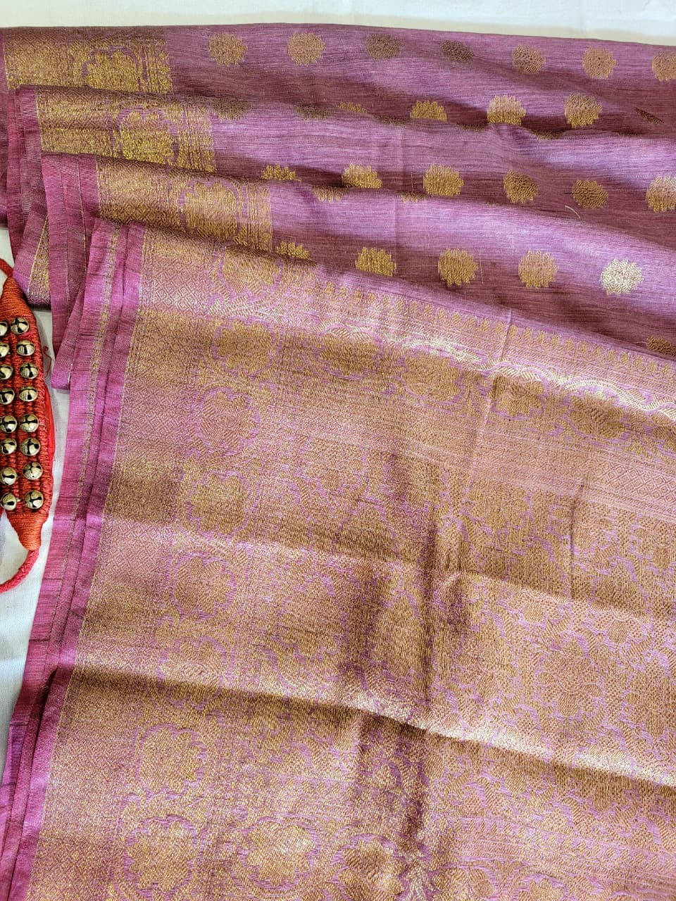 Pink2 Raveena Pure Tussar Saree