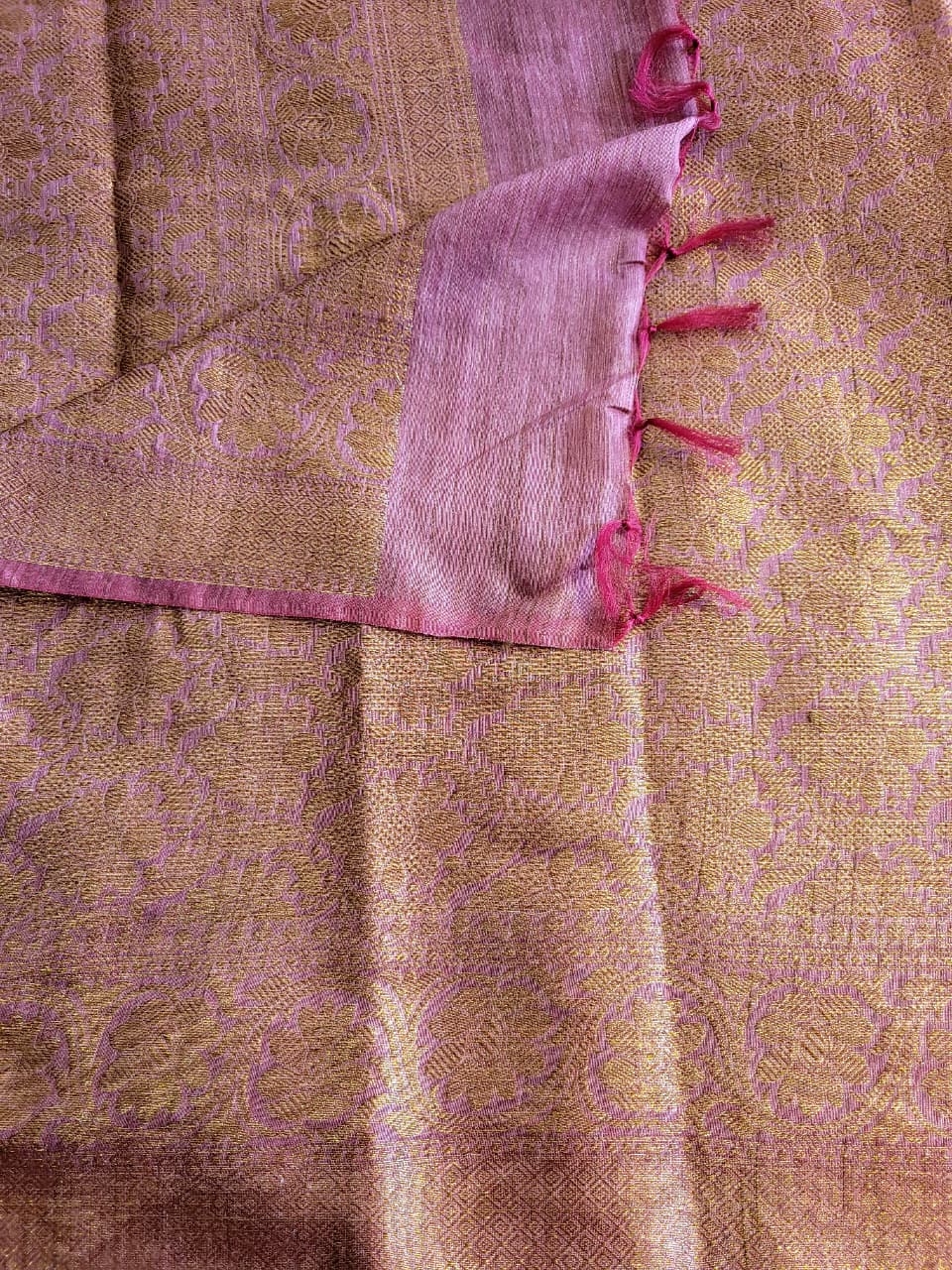 Pink2 Raveena Pure Tussar Saree