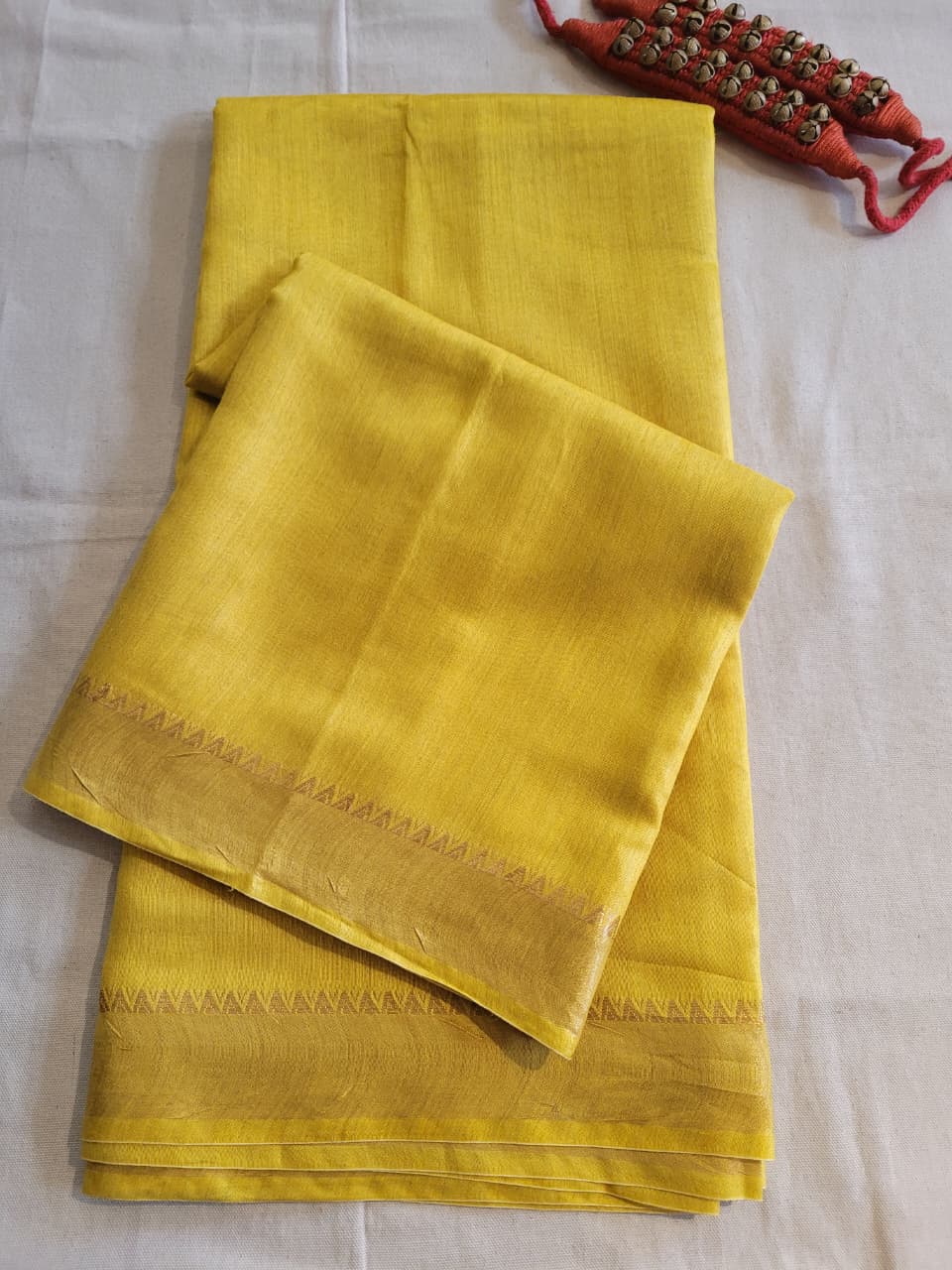 Yellow Raveena Pure Tussar Saree
