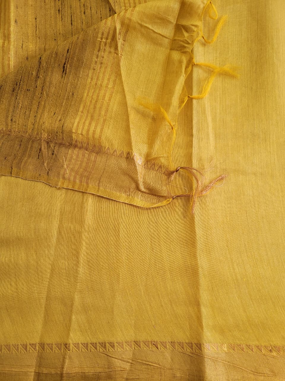 Yellow Raveena Pure Tussar Saree