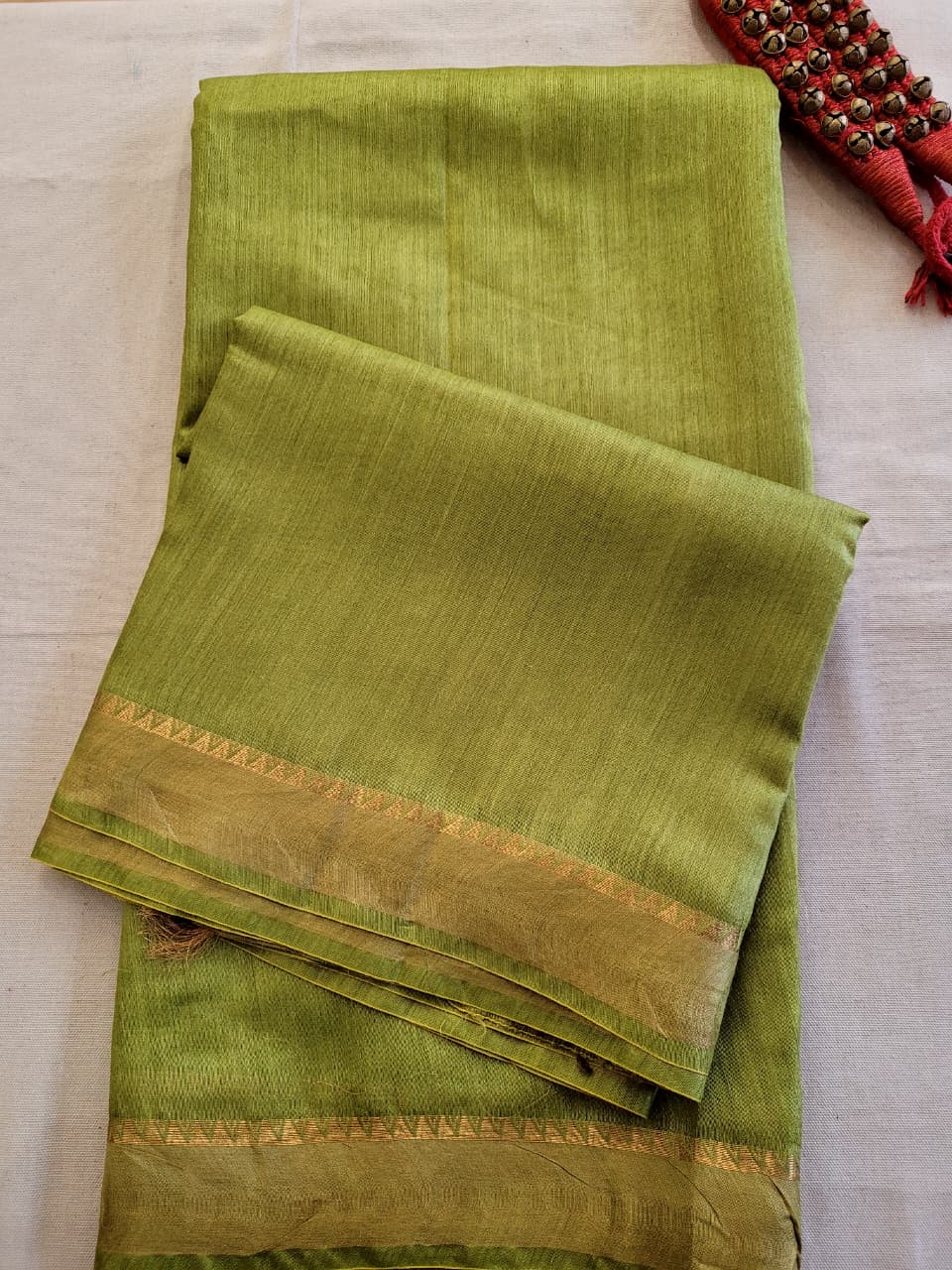 Olive Raveena Pure Tussar Saree
