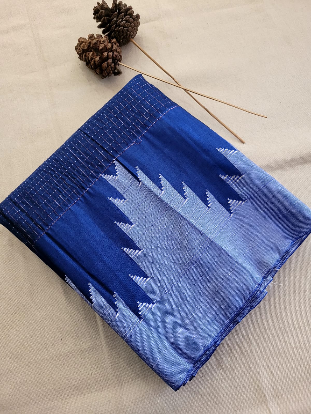 Navy Ilkal Cotton Saree