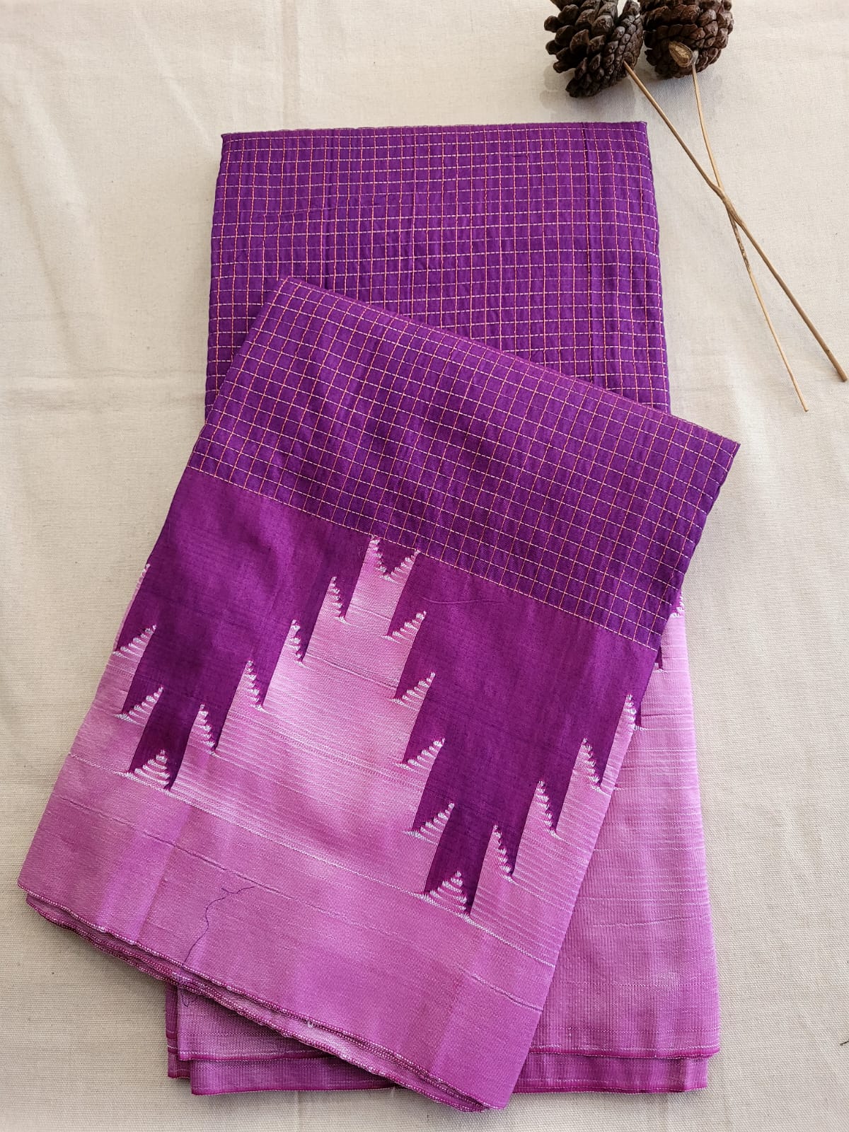 Purple Ilkal Cotton Saree