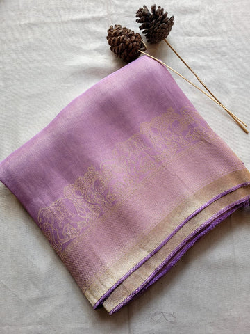 Lavender Tissue Kani Silk Saree
