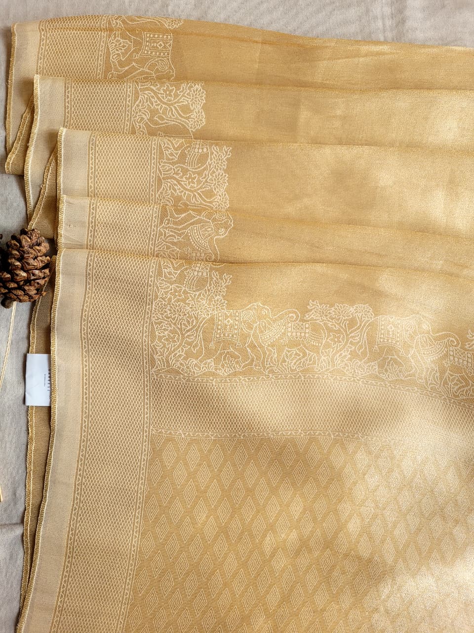 Golden Tissue Kani Silk Saree