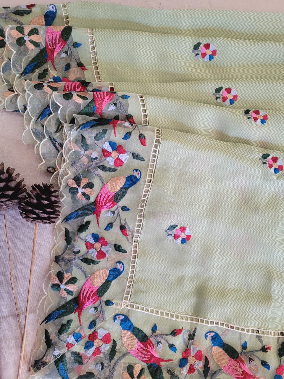 Green Nora Tissue Saree
