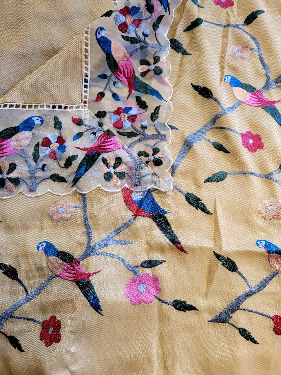 Yellow Nora Tissue Saree