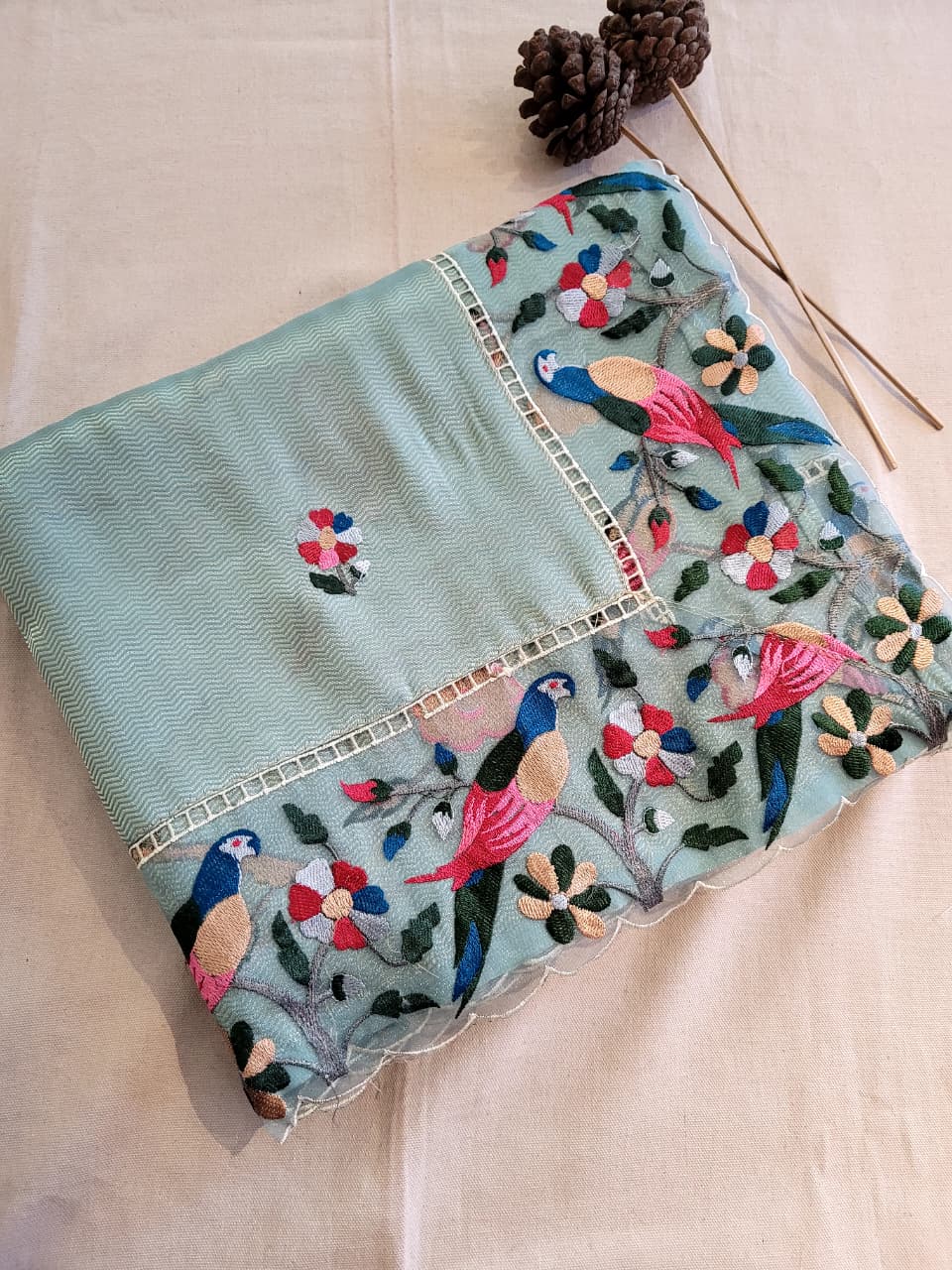 Blue Nora Tissue Saree