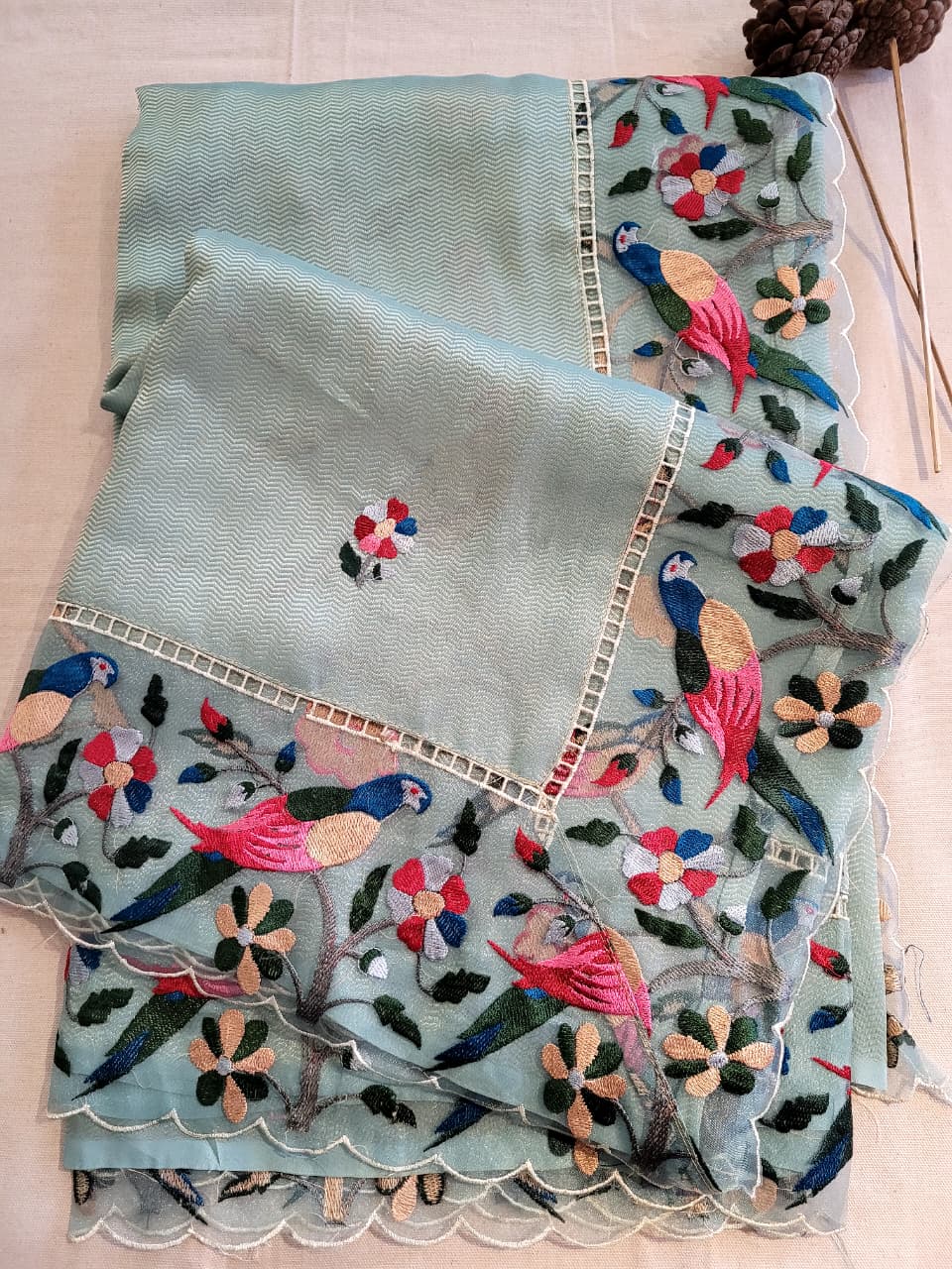 Blue Nora Tissue Saree