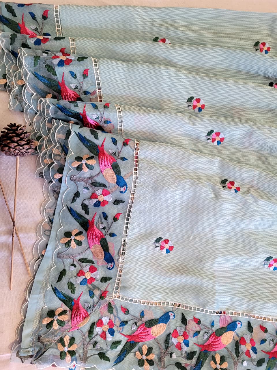 Blue Nora Tissue Saree