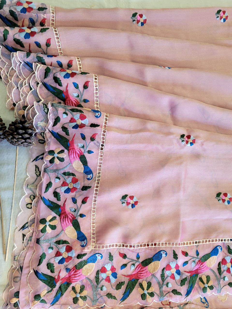 Pink Nora Tissue Saree