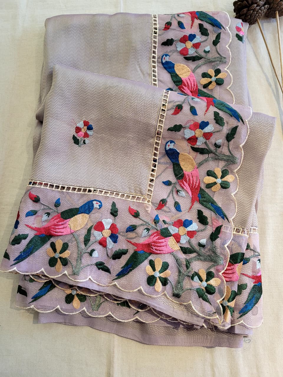 Lavender Nora Tissue Saree