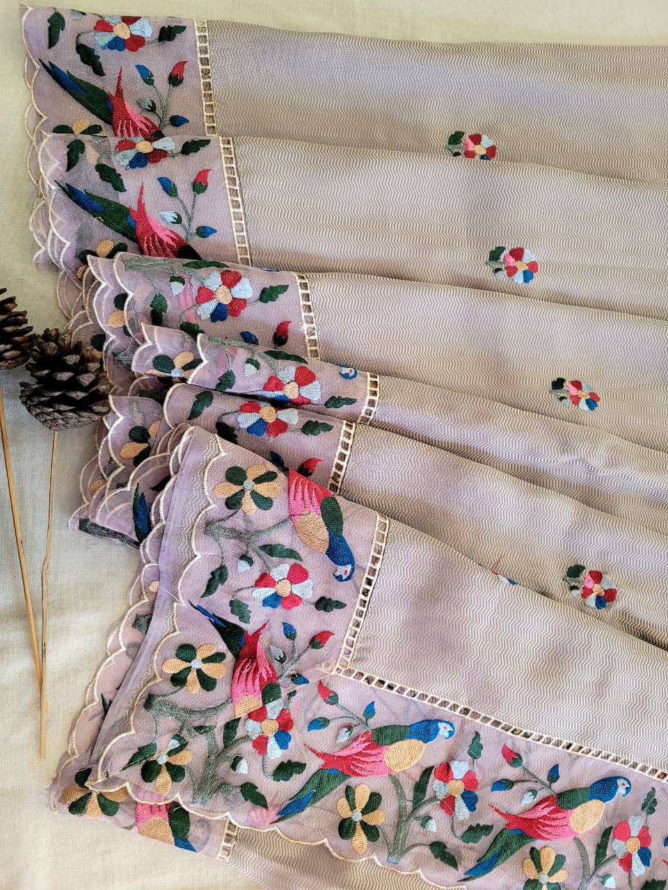 Lavender Nora Tissue Saree