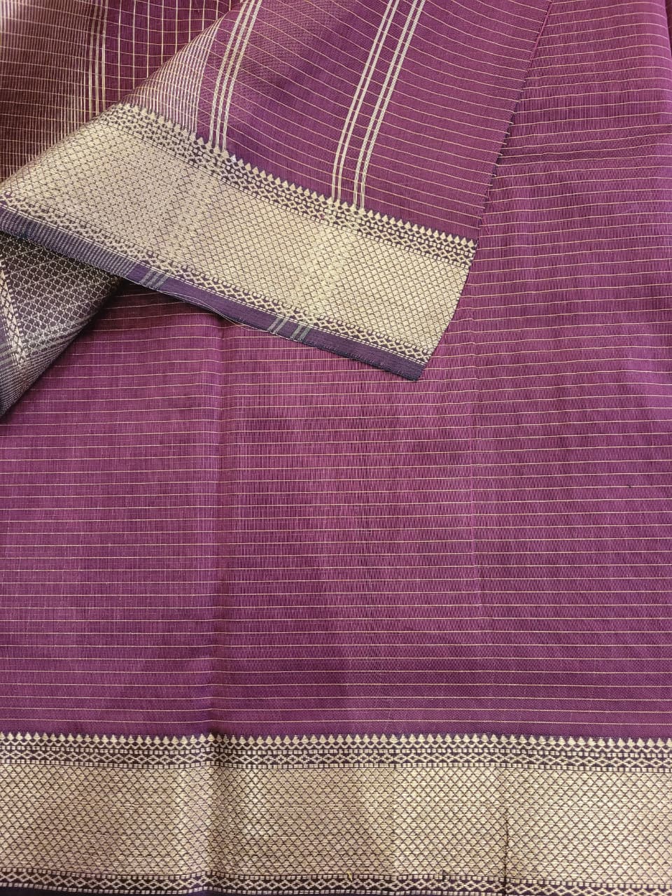 Maroon Checks Maheshwari Sico Saree