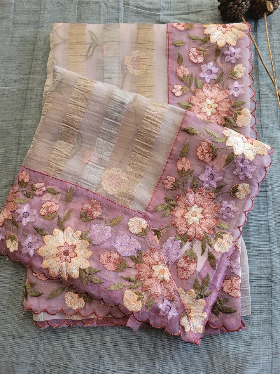 Lavender2 Nora2 Tissue Saree