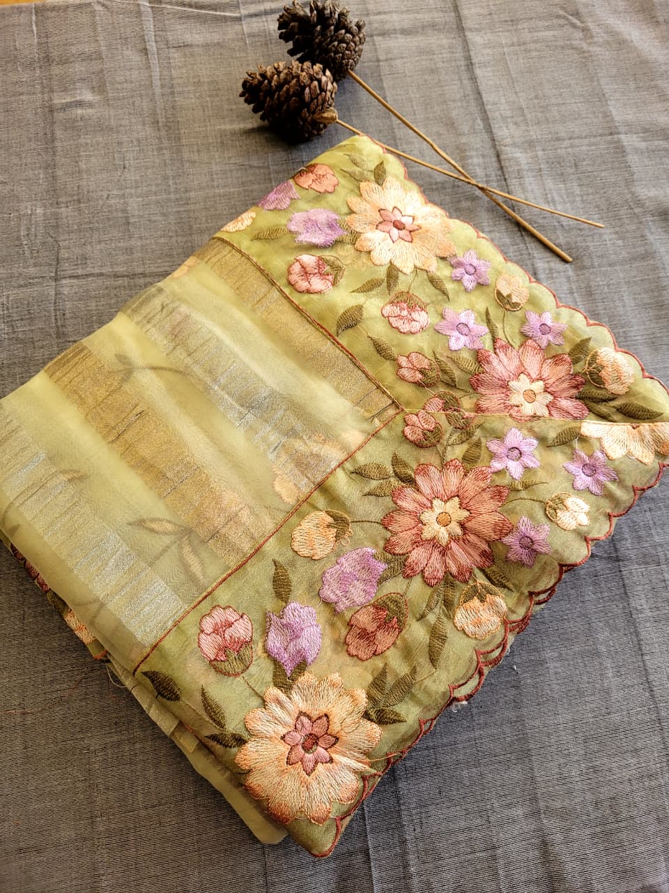 Blonde Nora2 Tissue Saree