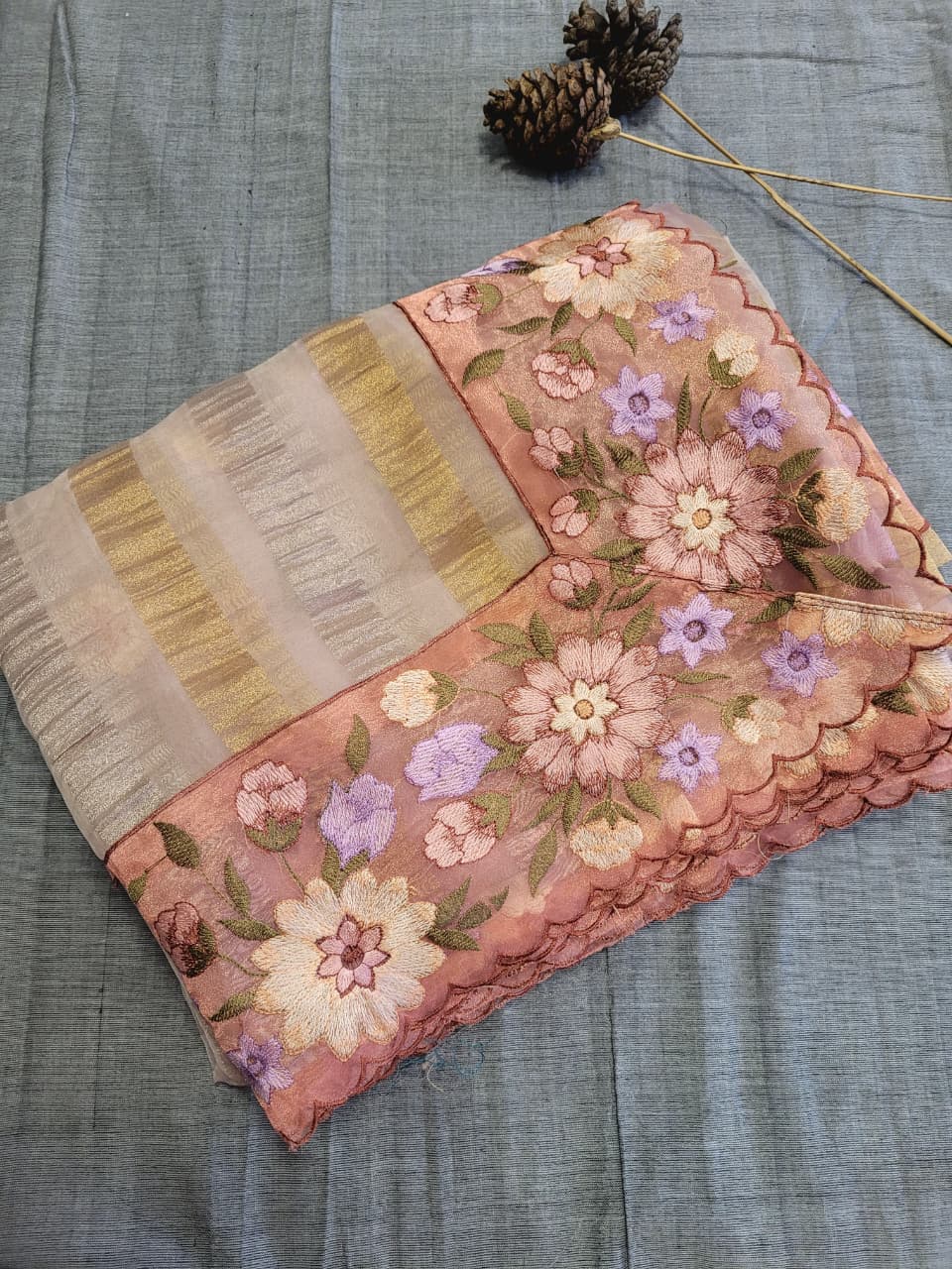 Lavender Nora2 Tissue Saree