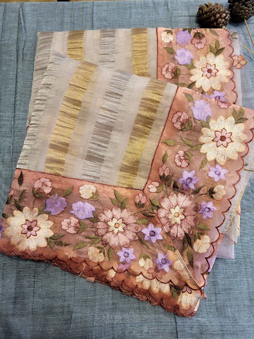 Lavender Nora2 Tissue Saree