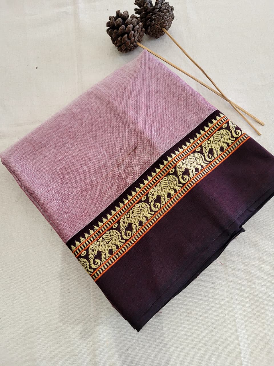 Lavender Narayanpet cotton saree