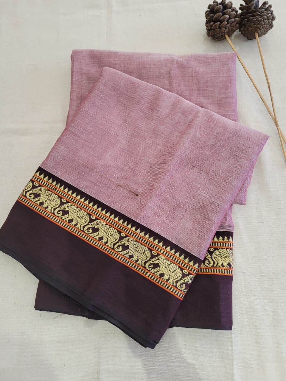 Lavender Narayanpet cotton saree