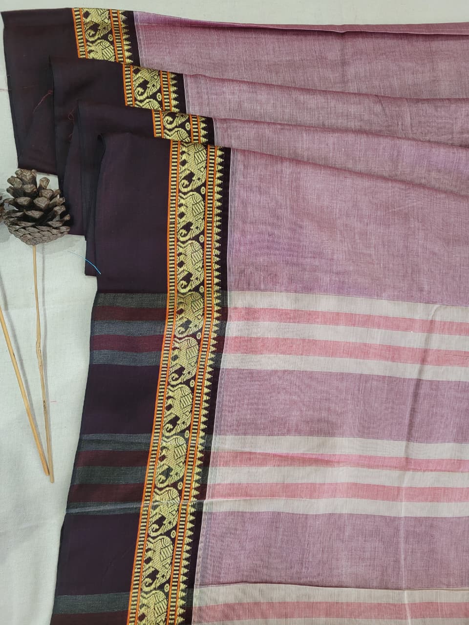 Lavender Narayanpet cotton saree
