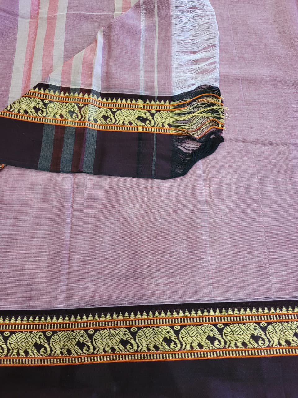 Lavender Narayanpet cotton saree