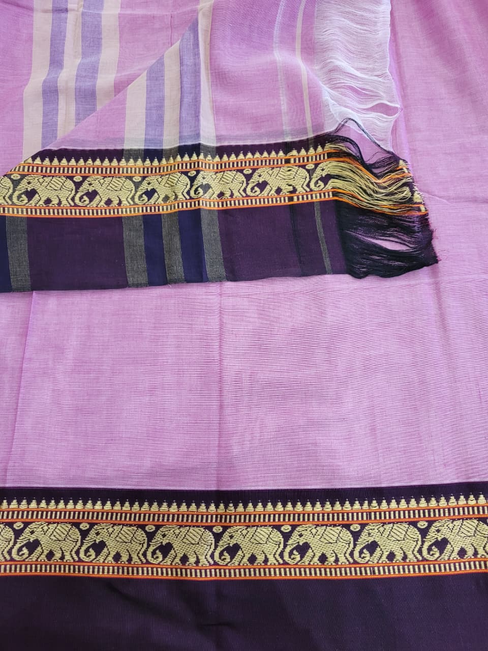 Baby pink Narayanpet cotton saree