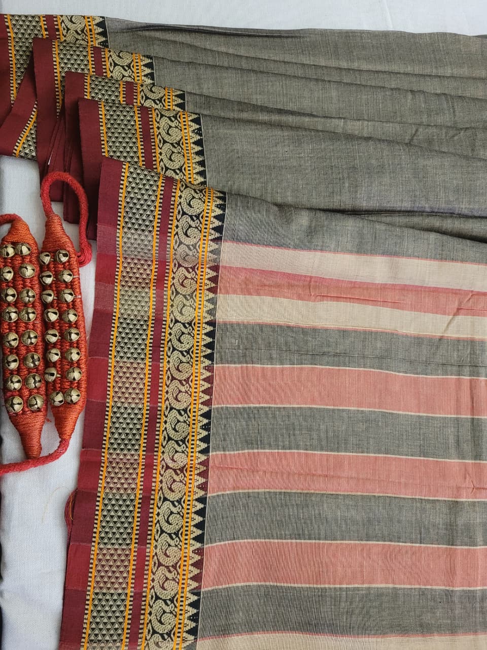 Grey Narayanpet cotton saree