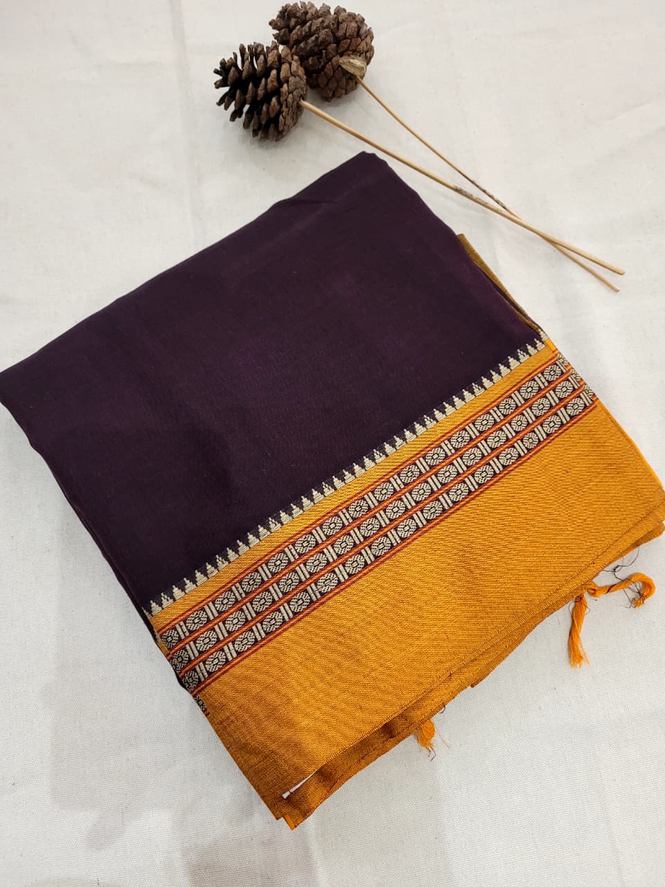 Purple Narayanpet cotton saree