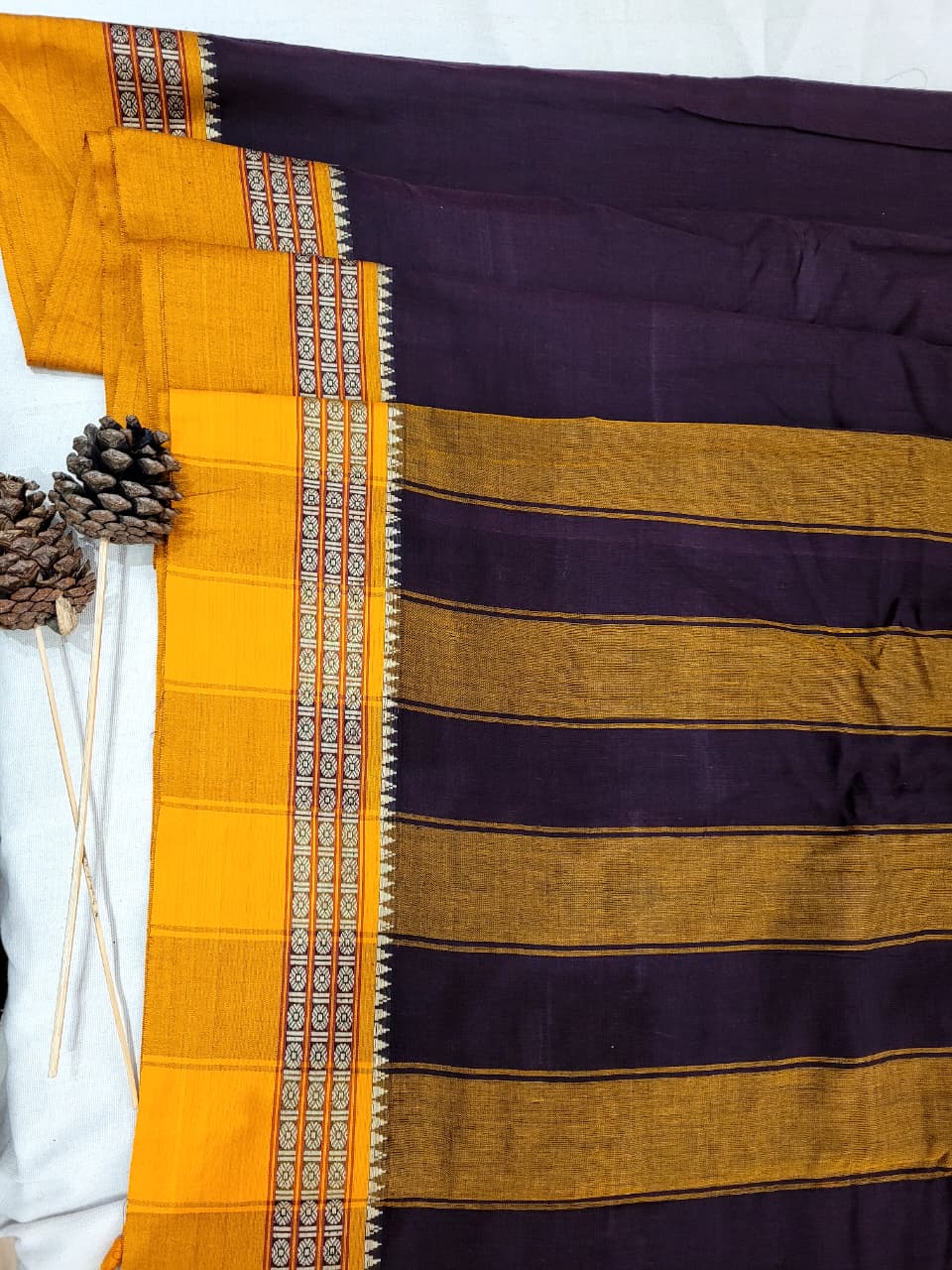 Purple Narayanpet cotton saree