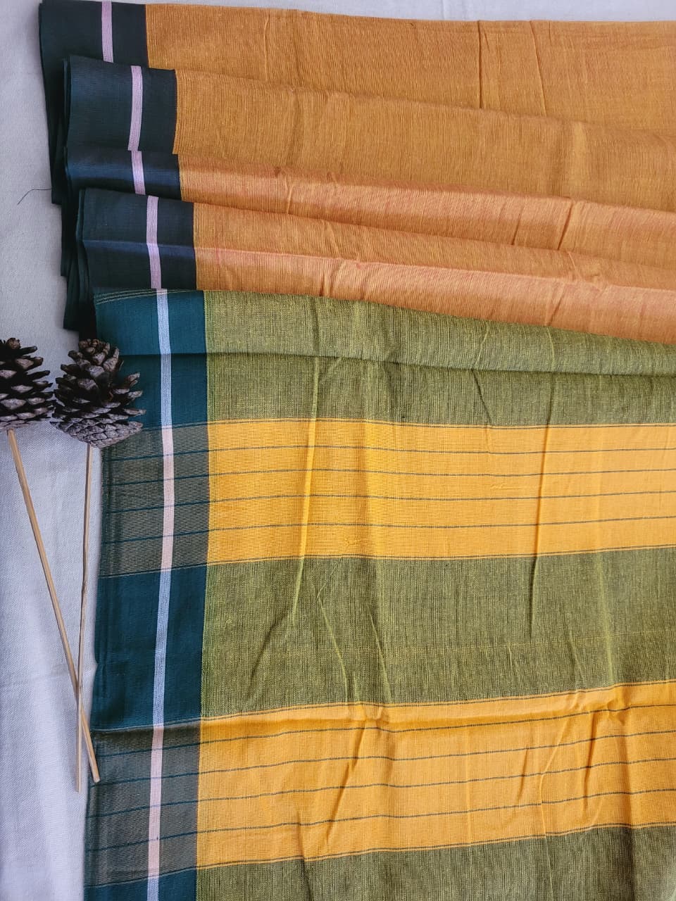 Mustard Hampa Pattedanchu Saree