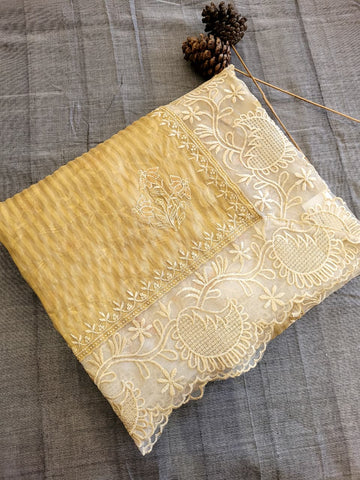Yellow Nora3 Tissue Saree