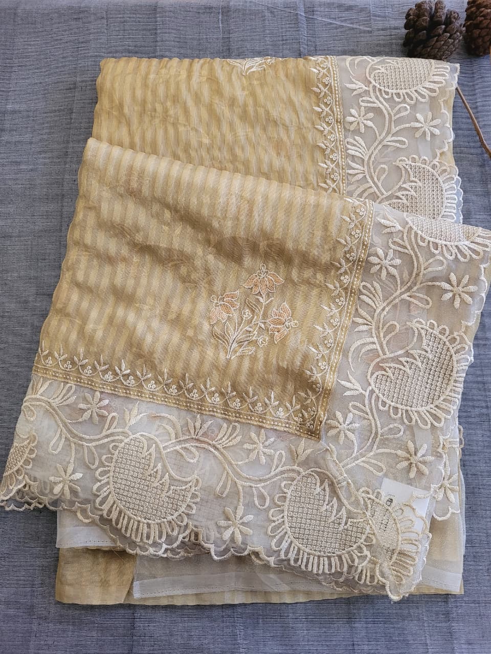Yellow Nora3 Tissue Saree