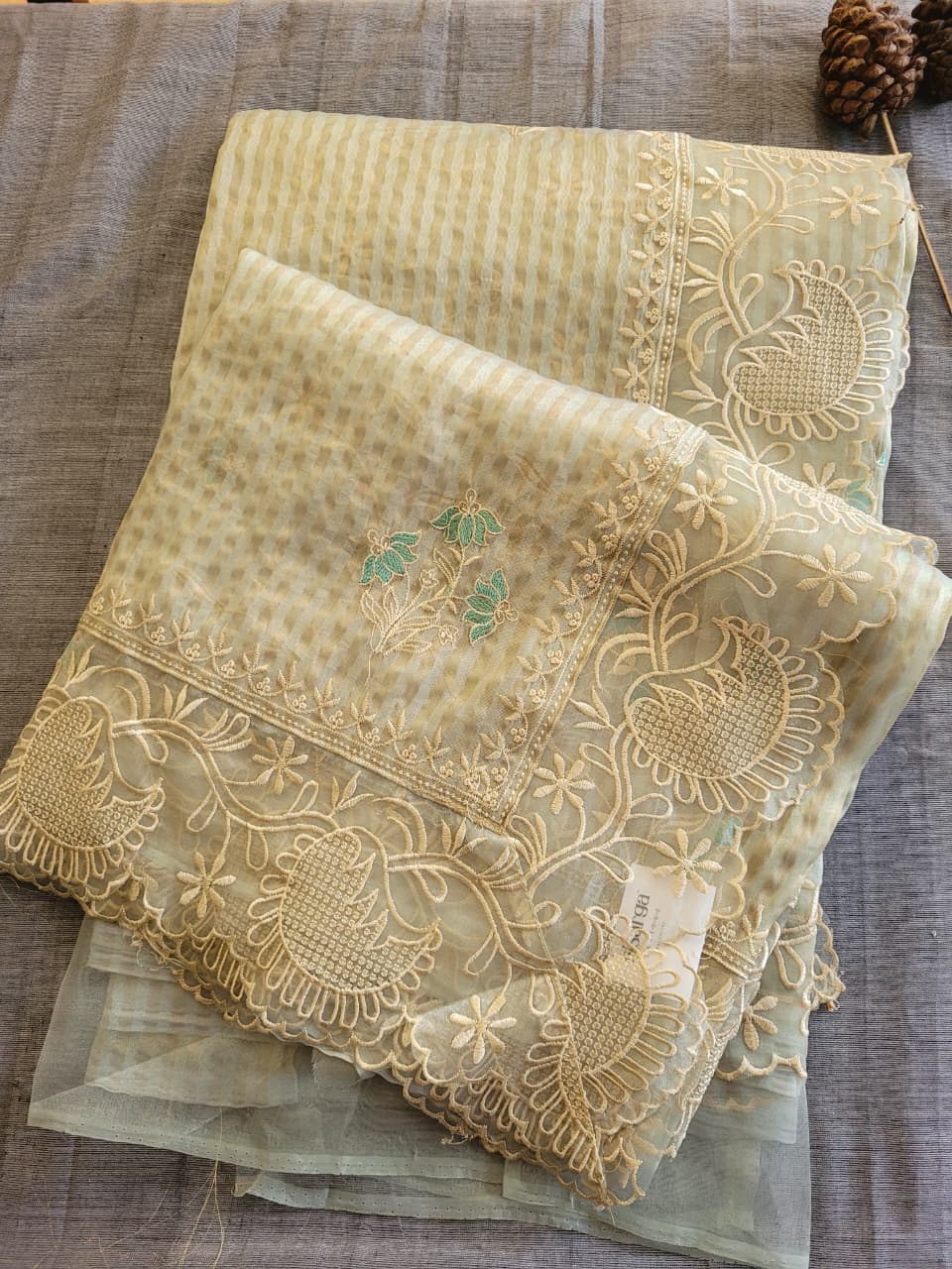 Olive Nora3 Tissue Saree
