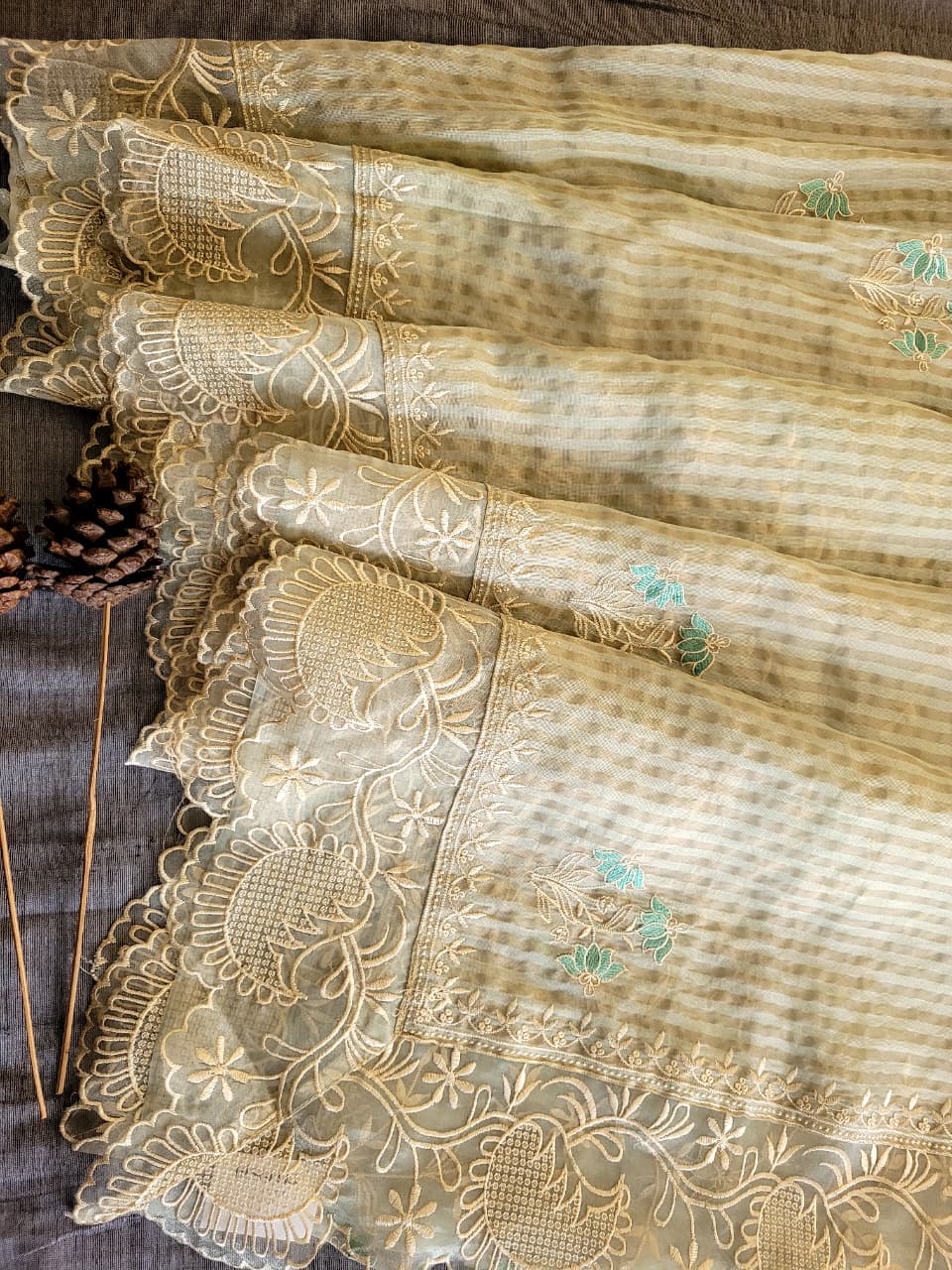 Olive Nora3 Tissue Saree