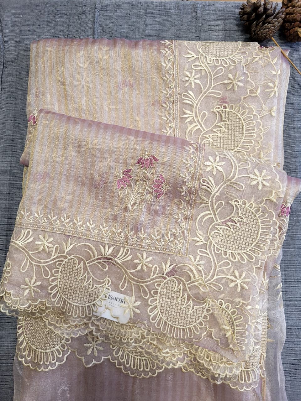 Lavendar Nora3 Tissue Saree