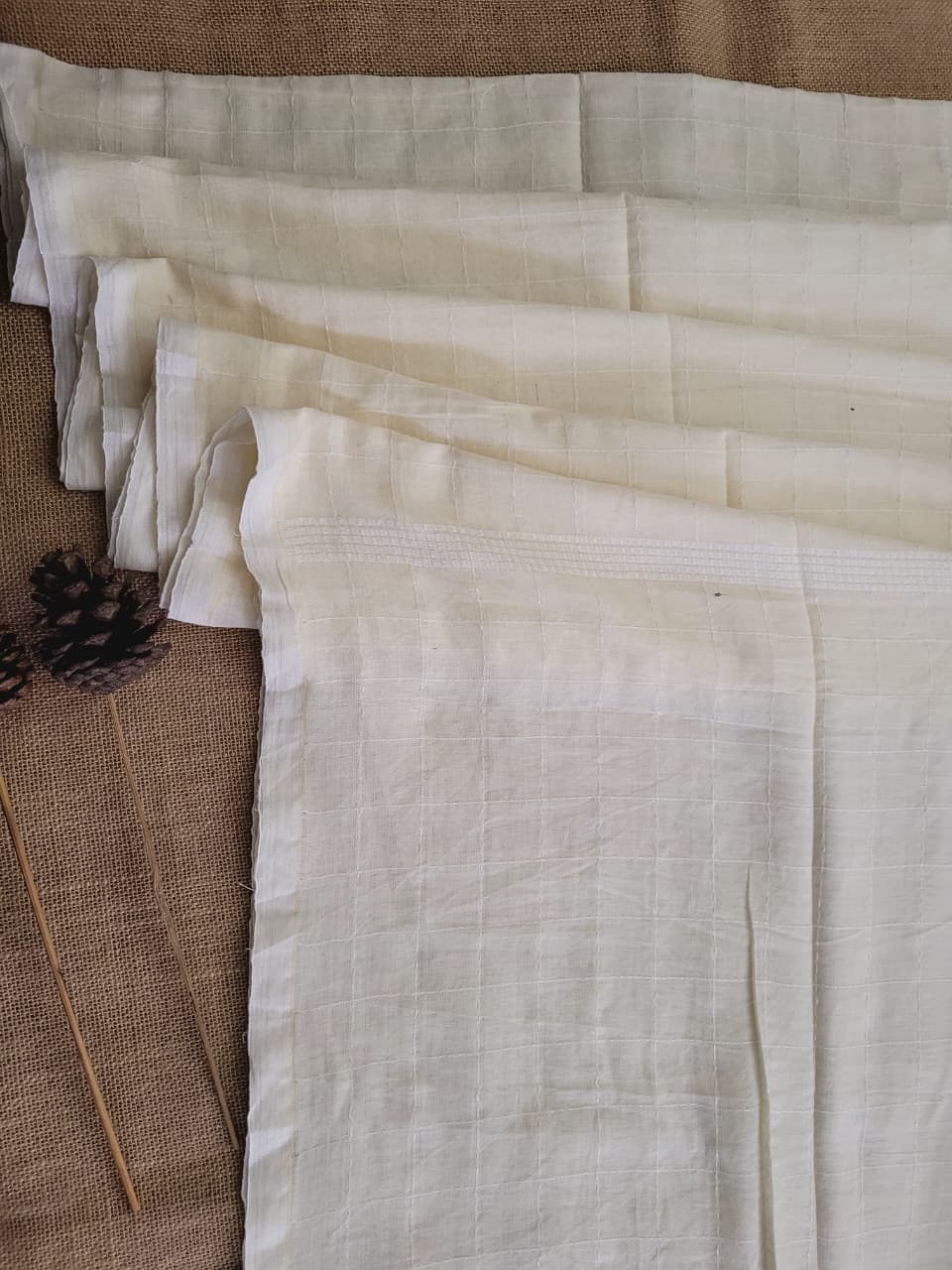 White Cotton Kantha Saree