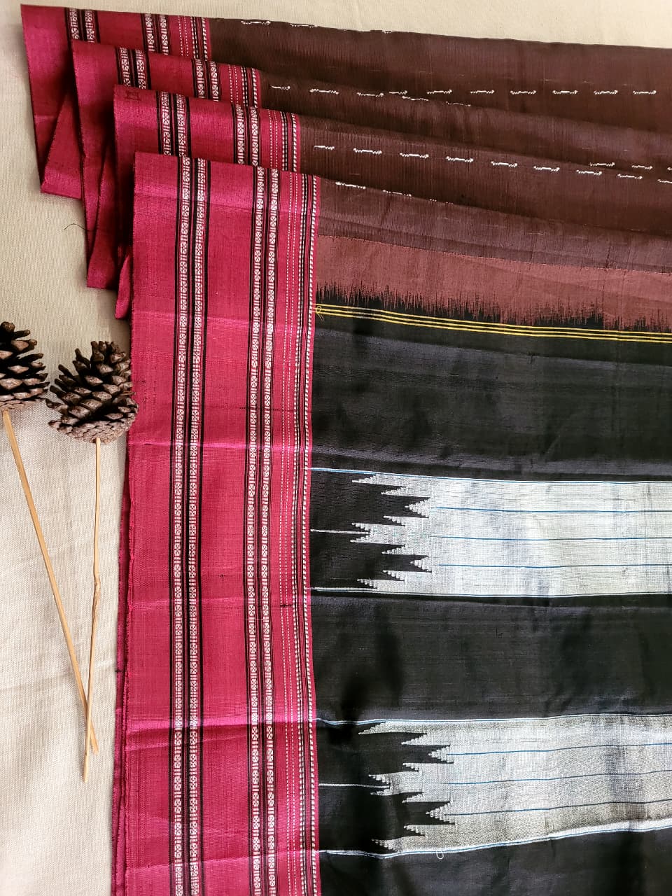 Brown Ilkal Cotton Saree Silk Pallu