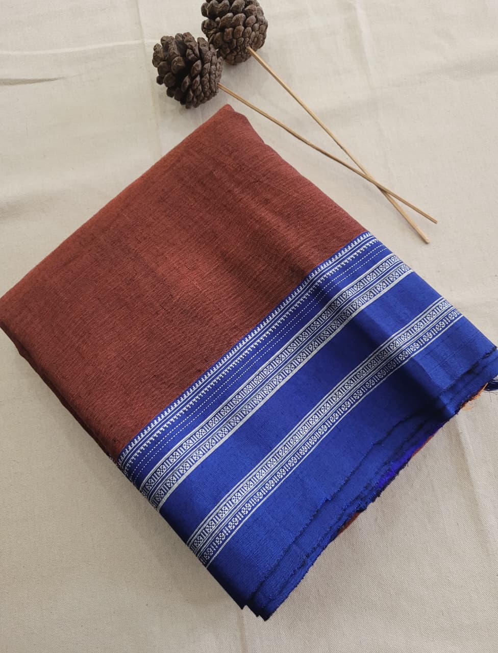 Brown2 Ilkal Cotton Saree Silk Pallu
